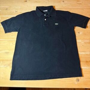 Vintage Lacoste Black Polo Shirt Crocodile Logo Classic Lacoste short sleeve